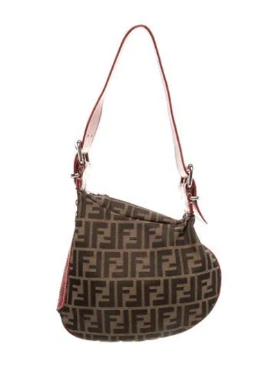 Pre-owned Fendi Zucca Ff Oyster In Brown