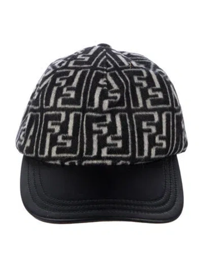 Pre-owned Fendi Zucca Ff Patterned Baseball Cap In Black