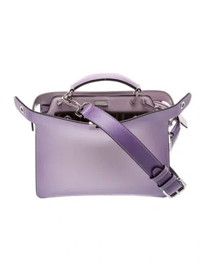 Pre-owned Fendi Zucca Ff Peekaboo Mini In Purple