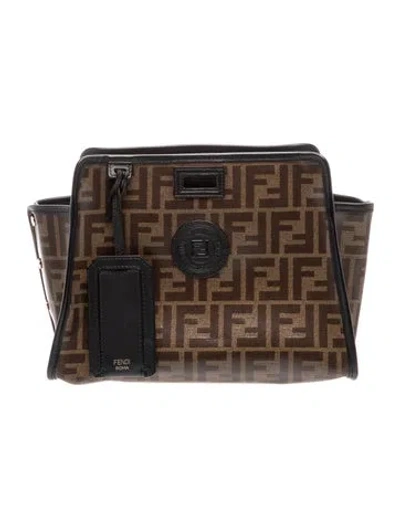 Pre-owned Fendi Zucca Ff Peekaboo Small In Brown