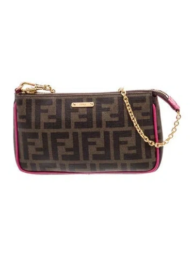 Pre-owned Fendi Zucca Ff Pochette In Brown