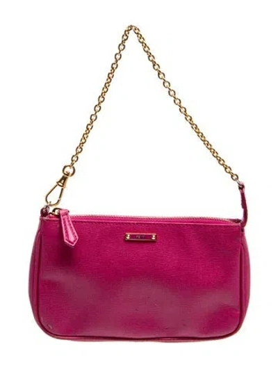 Pre-owned Fendi Zucca Ff Pochette In Pink