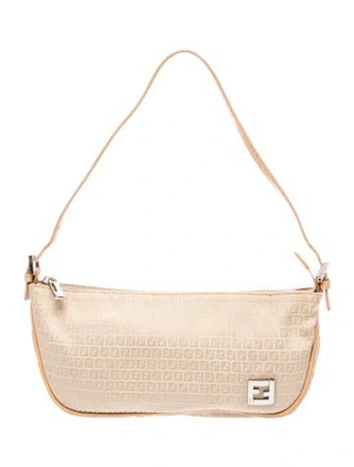 Pre-owned Fendi Zucca Ff Pochette Vintage In Neutrals
