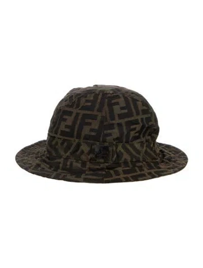 Pre-owned Fendi Zucca Ff Print Bucket Hat In Brown