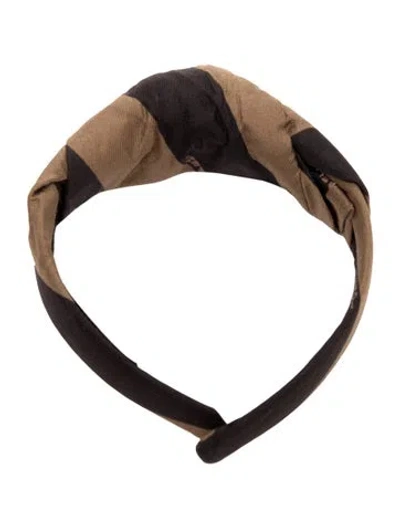 Pre-owned Fendi Zucca Ff Printed Headband In Brown