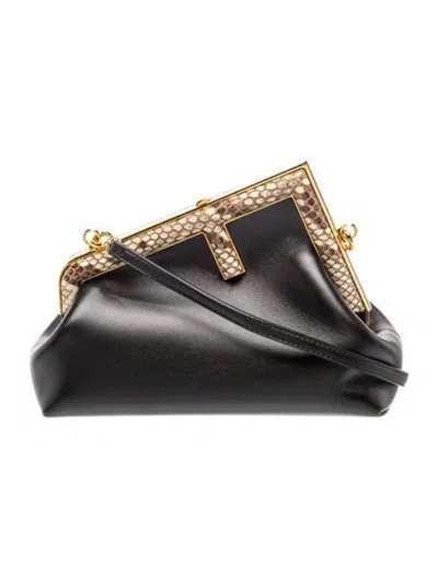 Pre-owned Fendi Zucca Ff Shoulder Bag In Black