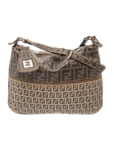 Pre-owned Fendi Zucca Ff Shoulder Bag In Brown