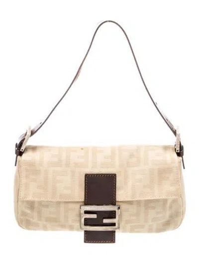 Pre-owned Fendi Zucca Ff Shoulder Bag In Neutral