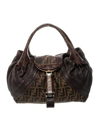 Pre-owned Fendi Zucca Ff Spy In Brown