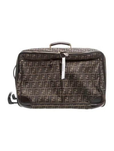 Pre-owned Fendi Zucca Ff Suitcase In Brown