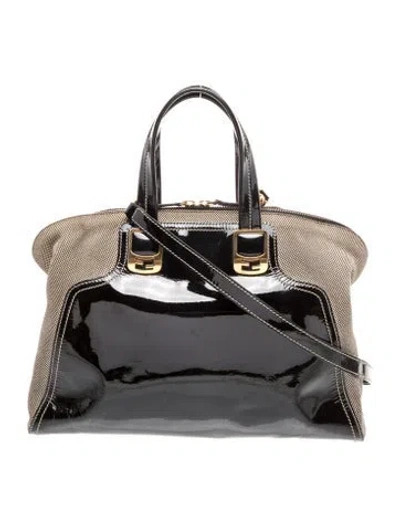 Pre-owned Fendi Zucca Ff Top Handle Bag In Black