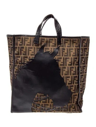 Pre-owned Fendi Zucca Ff Tote Bag In Brown