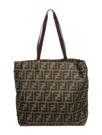 Pre-owned Fendi Zucca Ff Tote In Brown