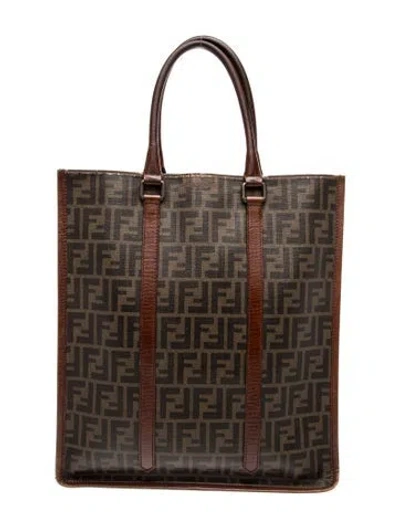 Pre-owned Fendi Zucca Ff Tote In Brown