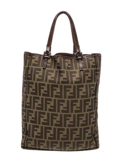 Pre-owned Fendi Zucca Ff Tote In Brown