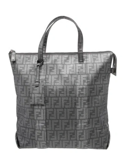 Pre-owned Fendi Zucca Ff Tote In Gray