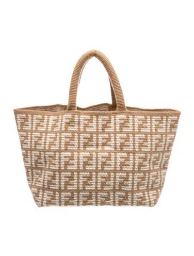 Pre-owned Fendi Zucca Ff Tote In Grey