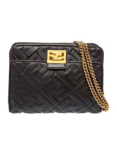 Pre-owned Fendi Zucca Ff Upside Down In Black