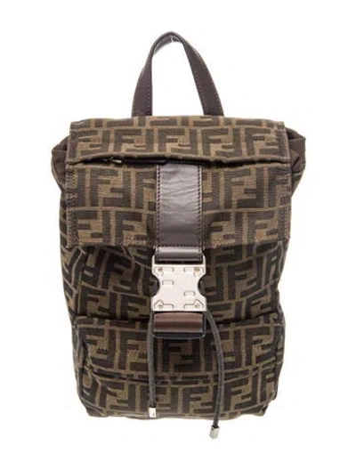 Pre-owned Fendi Zucca Ff Vintage Backpack In Brown