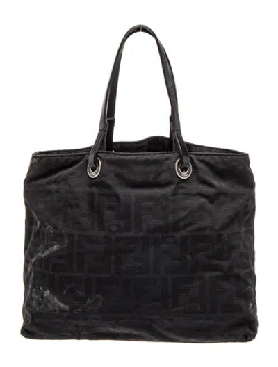 Pre-owned Fendi Zucca Ff Vintage In Black