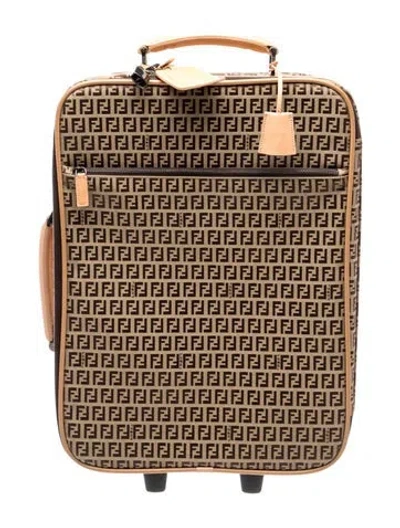 Pre-owned Fendi Zucca Ff Vintage Trolley Suitcase In Multicolor