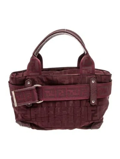 Pre-owned Fendi Zucca Ff Vintage Vintage In Burgundy