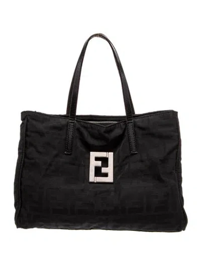 Pre-owned Fendi Zucca Ff Weekender Bag In Black