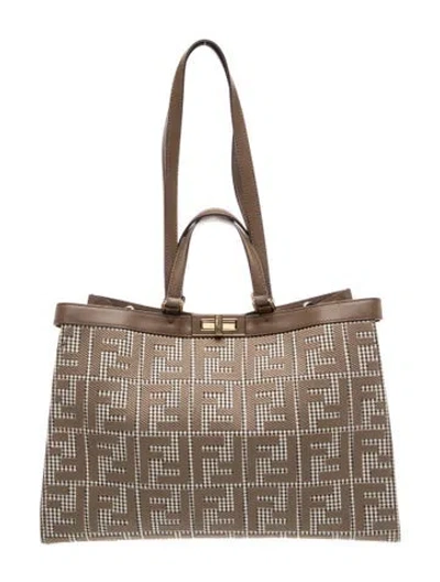 Pre-owned Fendi Zucca Ff Zucca Ff Pocket Peekaboo Medium In Brown