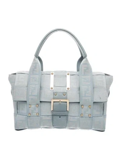Pre-owned Fendi Zucca Ff Zucca Linen Vintage In Blue
