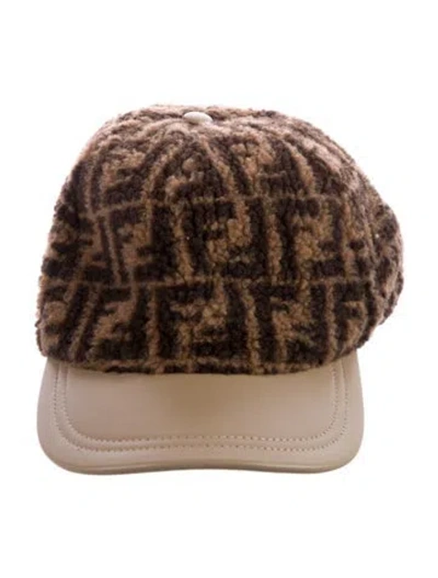 Pre-owned Fendi Zucca Fur Baseball Cap In Brown