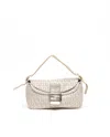 Fendi Zucca Glitter Baguette Bag In Neutral
