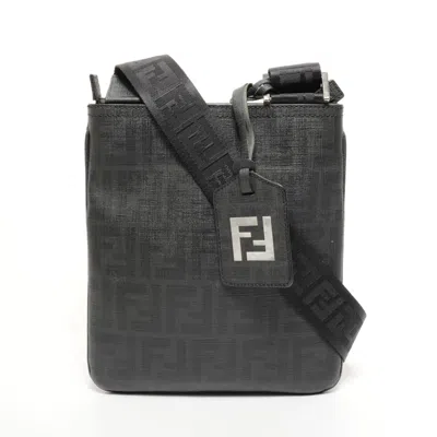 Pre-owned Fendi Zucca Gray Shoulder Bag ()