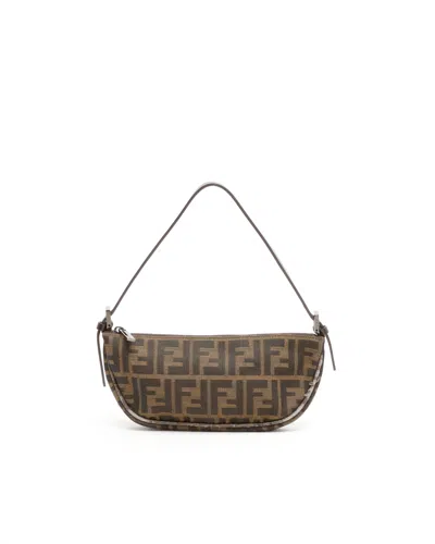 Fendi Zucca Half Moon Bag In Multi