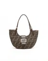 Fendi Zucca Half Moon Bag In Multi