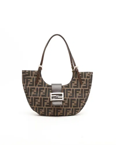 Fendi Zucca Half Moon Bag In Multi