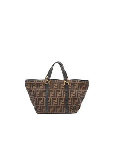 Fendi Zucca Handbag In Brown