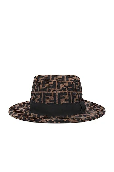 Fendi Zucca Hat In Brown
