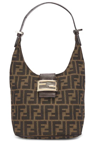 Pre-owned Fendi Zucca Hobo Bag In Brown