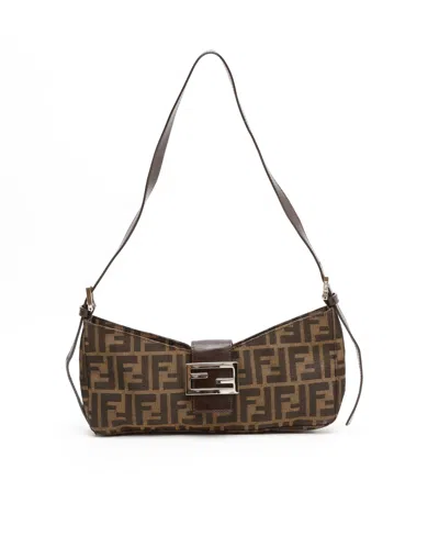Fendi Zucca Hobo Bag In Brown