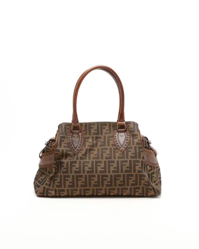 Fendi Zucca Hobo Bag In Brown