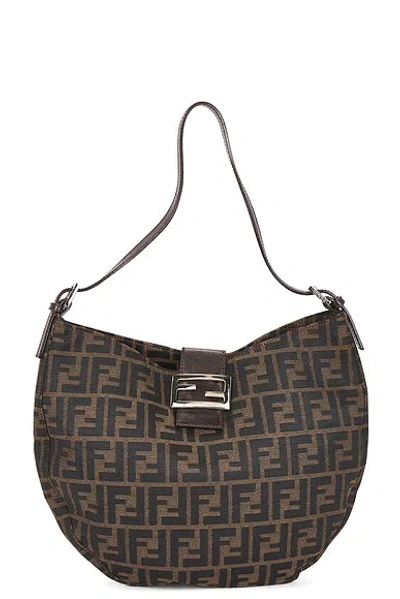 Pre-owned Fendi Zucca Hobo Bag In Brown