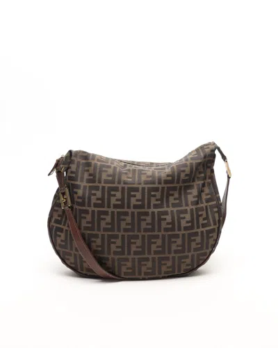Fendi Zucca Hobo Bag In Brown
