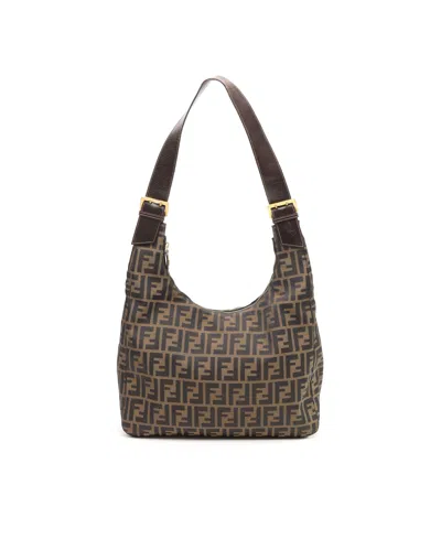 Fendi Zucca Hobo Bag In Orange