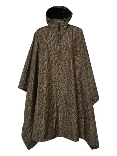 Pre-owned Fendi Zucca Hooded Poncho