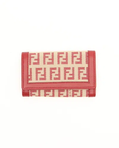 Fendi Zucca Key Case In Pink