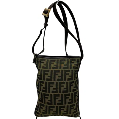 Fendi Zucca Khaki Synthetic Shopper Bag () In Black