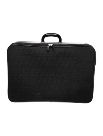 Pre-owned Fendi Zucca Luggage In Black