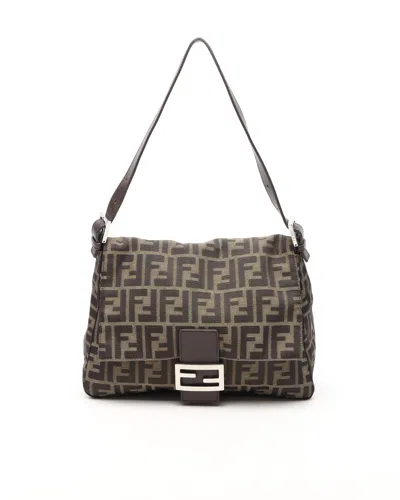 Fendi Zucca Mamma Baguette Shoulder Bag In Brown