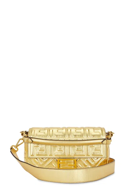 Fendi Zucca Mama Baguette 2 Way Shoulder Bag In Gold