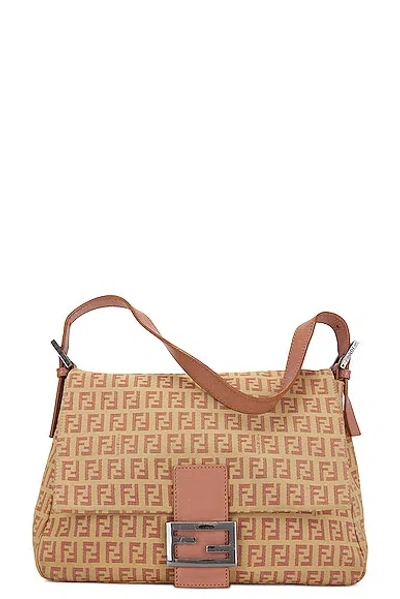 Pre-owned Fendi Zucca Mama Baguette Shoulder Bag In Pink